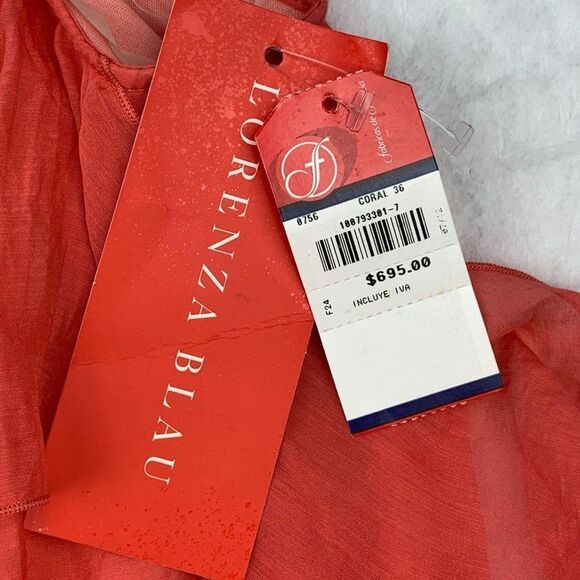Lorenza Blau Sleeveless One Shoulder Top Coral 12 - Picture 5 of 12